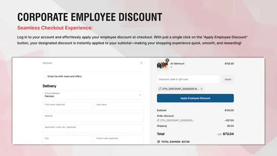 Corporate Employee Discount screenshot