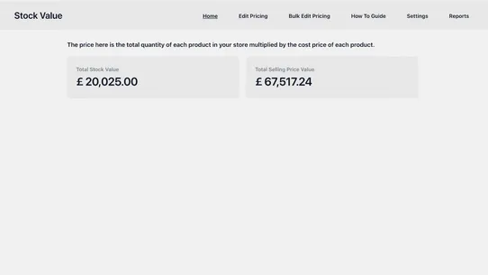 Stock Value screenshot