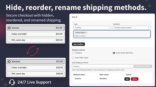 DS Shipping Payment Hide/ Sort screenshot