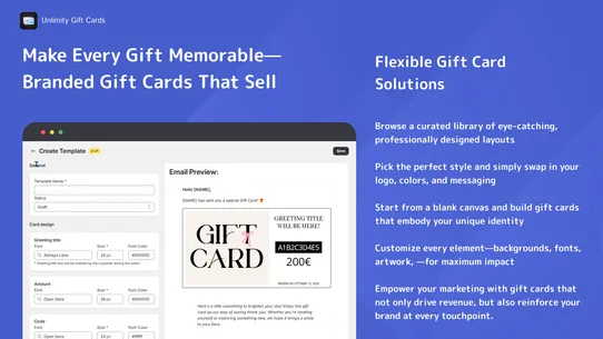 Unlimity Gift Cards screenshot