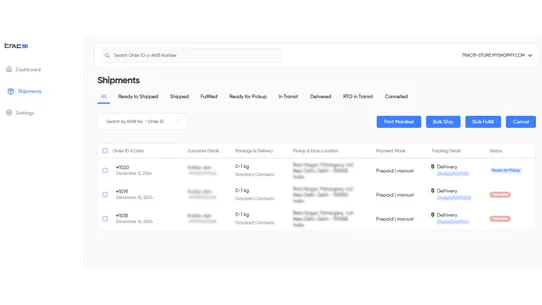 TRAC91 ‑ Order Fulfilment screenshot