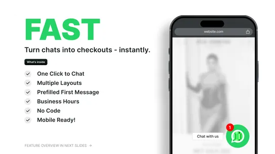 FAST ‑ Chat Bubble &amp; Leads screenshot