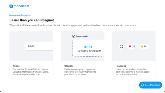 ModalCast: Forms &amp; Feedback screenshot