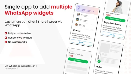 MIT WhatsApp Widgets: 4 in 1 screenshot