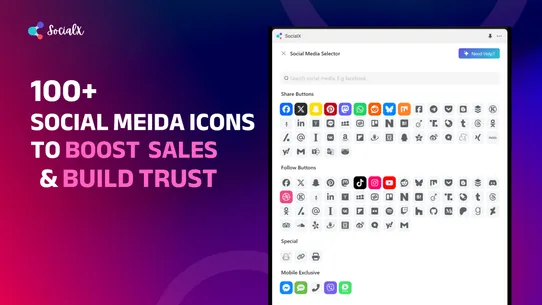 SocialX : Social Media Icons screenshot
