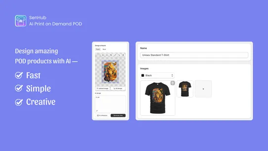 SenHub AI Print on Demand POD screenshot