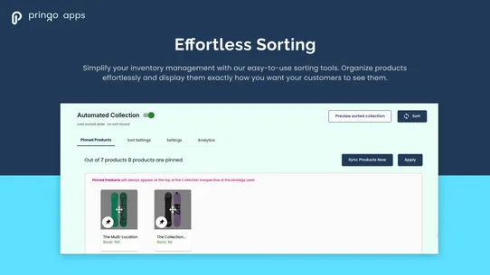 PA: Product &amp; Collection sort screenshot