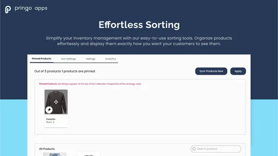 PA: Product &amp; Collection sort screenshot