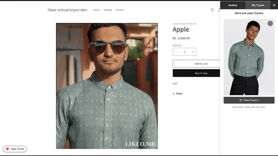 Likeo Virtual Try On screenshot