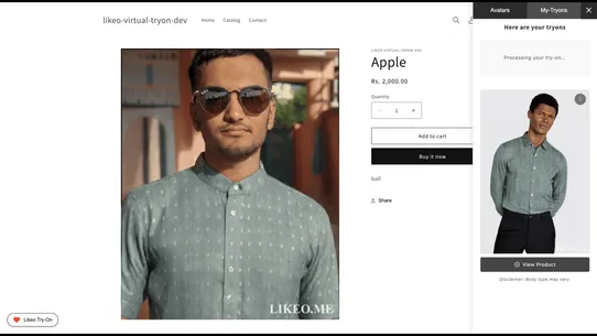 Likeo Virtual Try On screenshot