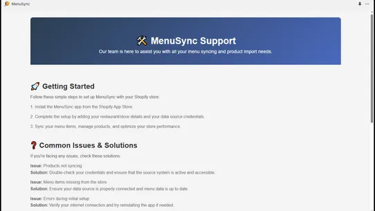 MenuSync screenshot