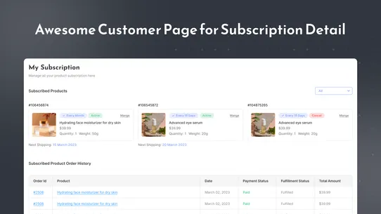 Rekitr Subscriptions App screenshot