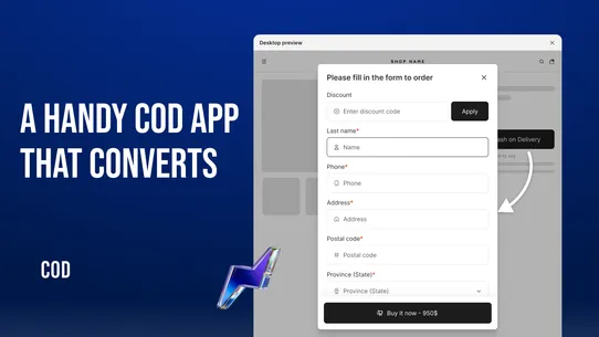 MARS Cash On Delivery COD Form screenshot