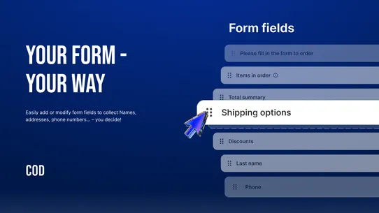 MARS Cash On Delivery COD Form screenshot