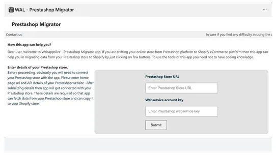 WAL ‑ Prestashop Migrator screenshot