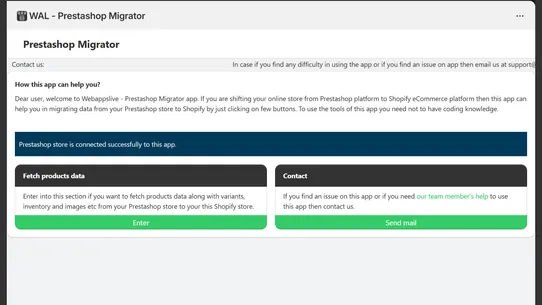 WAL ‑ Prestashop Migrator screenshot