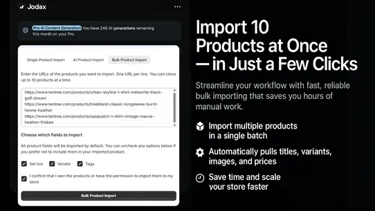 Jodax: Product Import &amp; AI screenshot