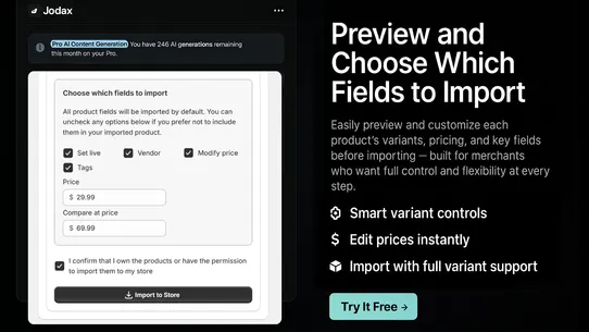 Jodax: Product Import &amp; AI screenshot