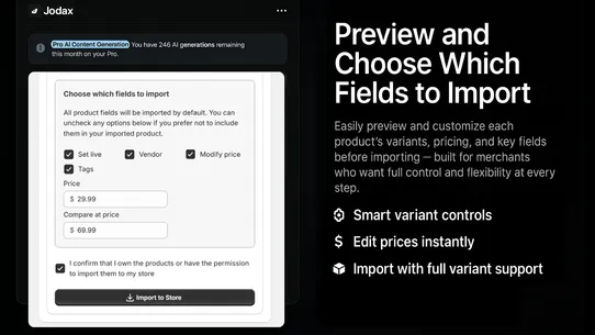 Jodax: Product Import &amp; AI screenshot
