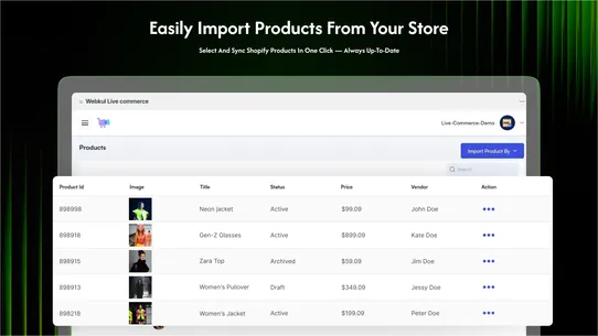 Webkul Live Commerce screenshot
