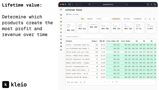 Kleio Analytics screenshot
