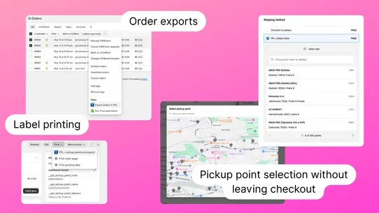 PPL • pickup points and export screenshot