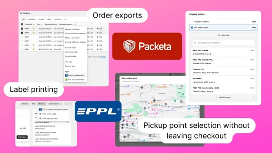Nouta • pickup points &amp; export screenshot