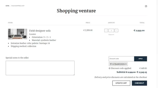 KartDiscount ‑ Coupon on Cart screenshot