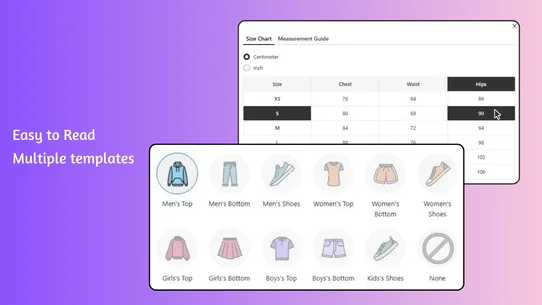 Pify Size Charts &amp; Size Guide screenshot