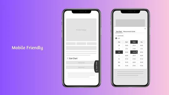 Pify Size Charts &amp; Size Guides screenshot