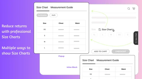 Pify Size Charts &amp; Size Guides screenshot