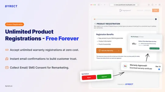Product Registration by Dyrect screenshot