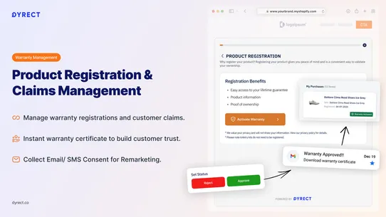 Warranty Registration &amp; Claims screenshot