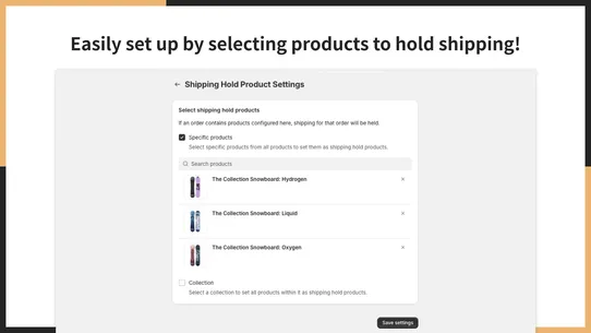 UR: Shipping Hold Products screenshot
