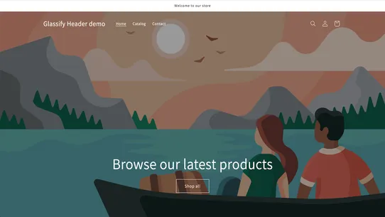 Glassify Header screenshot
