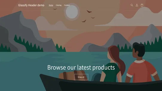 Glassify Header screenshot