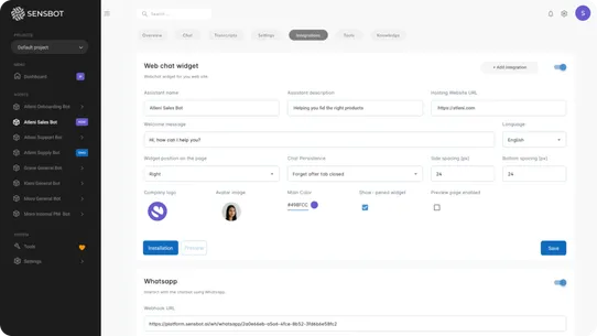 Sensbot AI Chatbot screenshot