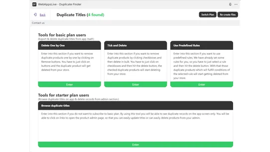 WebAppsLive ‑ Duplicate Finder screenshot