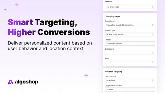 Algoshop Announcement Bar screenshot