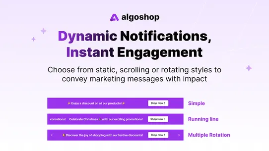 Algoshop Announcement Bar screenshot