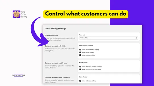 Vista Order Editing screenshot