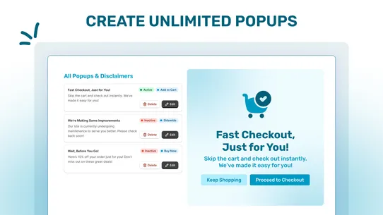 Popup and Disclaimer screenshot