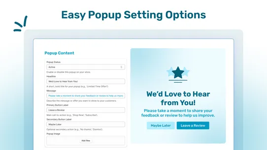 Popup and Disclaimer screenshot