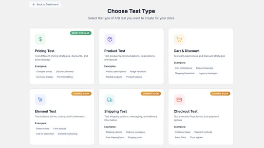 A/B Test &amp; Landing Page Tools screenshot