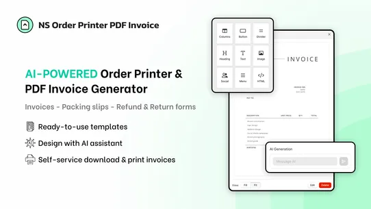 NS Order Printer PDF Invoice screenshot