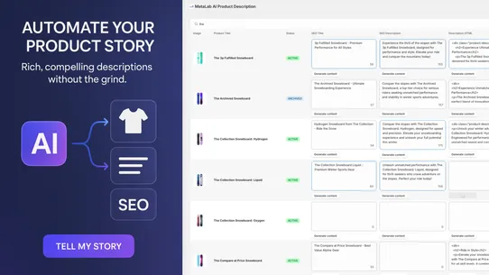 MetaLab AI Product Description screenshot