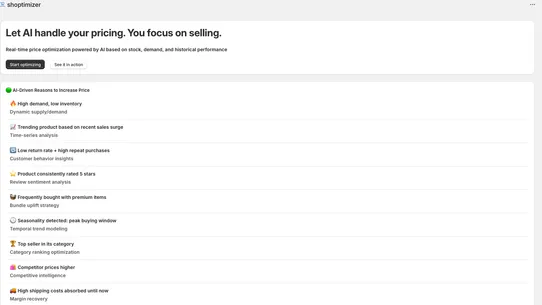 Shoptimizer: AI price optimize screenshot