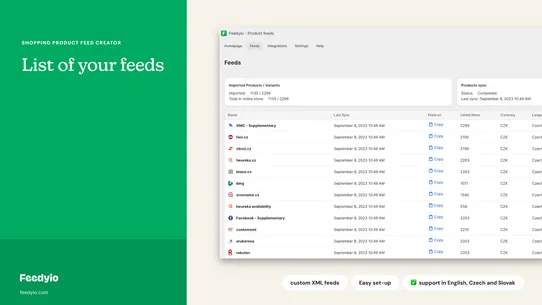 Feedyio: 100+ Product Feeds screenshot