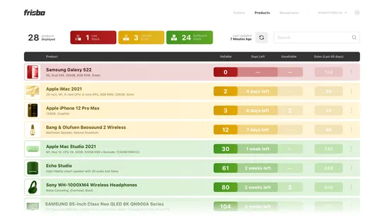 Frisbo eFulfillment screenshot