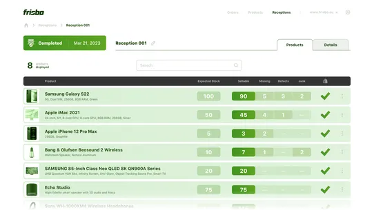Frisbo eFulfillment screenshot